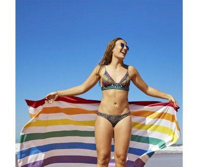 Toalha Praia XL Microfibra Summer Rainbow Skies Personalizada