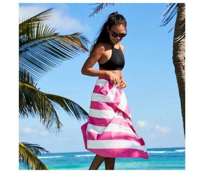 Telo Spiaggia Large Microfibra Cabana Malibu Pink Personalizzabile