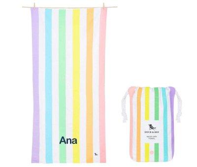 Telo Spiaggia Large Microfibra Summer Rainbow Pastello Personalizzabile