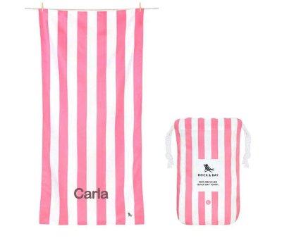 Telo Spiaggia Large Microfibra Cabana Malibu Pink Personalizzabile