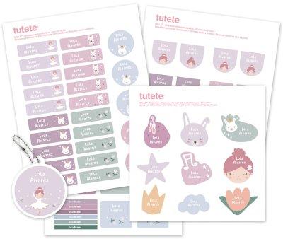 Iron-On Labels and Stickers Ballerina Combo Pack