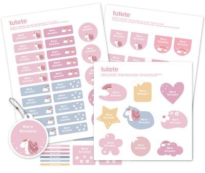 Iron-On Labels and Stickers Ballerina Combo Pack