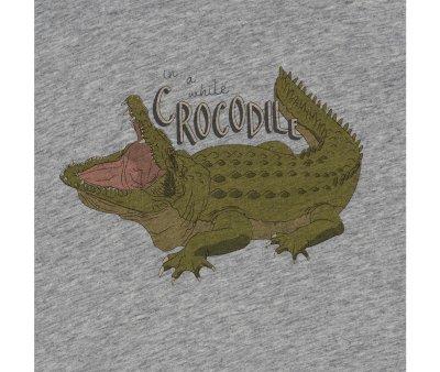 T-Shirt MC GOTS Grey Melange Crocodile