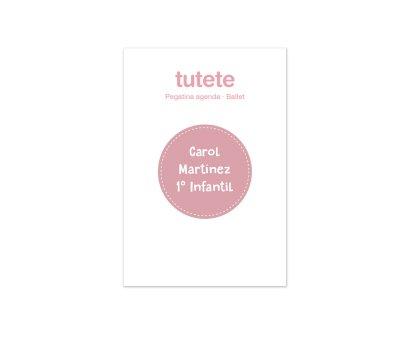 Pequea Agenda Guardera Personalizable Tutete Ballet