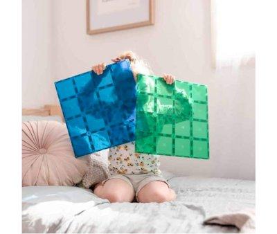 Pack Connetix Rainbow Blue & Green Base Plate 2 Pieces