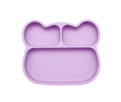 Plate with Suction Bear Lilac