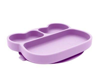 Plate with Suction Bear Lilac
