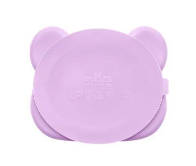 Plate with Suction Bear Lilac