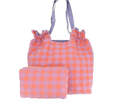 Lilac Gingham Tote Bag