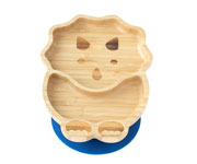 Assiette en Bambou avec Ventouse Dino Navy