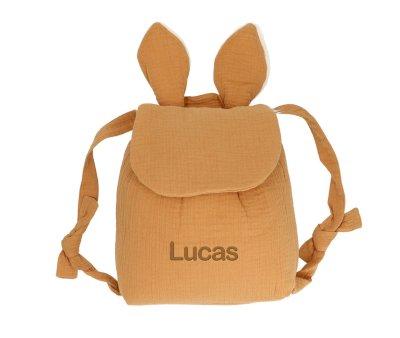 Mochila Pequea Gasa Conejo Caramelo Personalizable