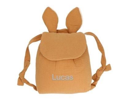 Mochila Pequea Gasa Conejo Caramelo Personalizable
