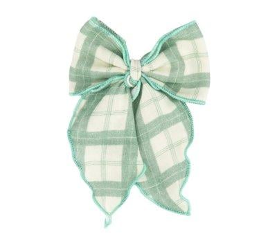 Clip de Pelo con Lazo Grande Fern Plaid