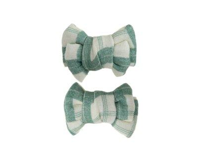 2 Pinzas para Pelo con Lazo de Coleta Fern Plaid