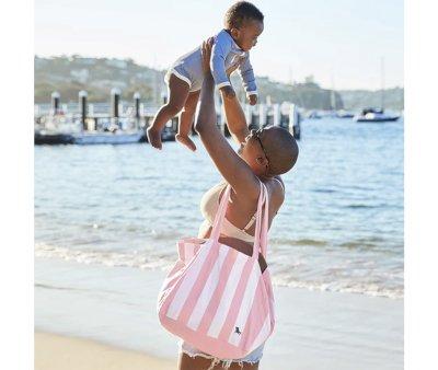 Bolsa de praia  Stripes Dock & Bay  Rosa Pastel