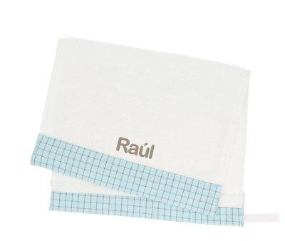 Toalla Guardera Nordic Check Blue Personalizable