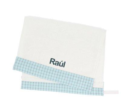 Toalla Guardera Nordic Check Blue Personalizable