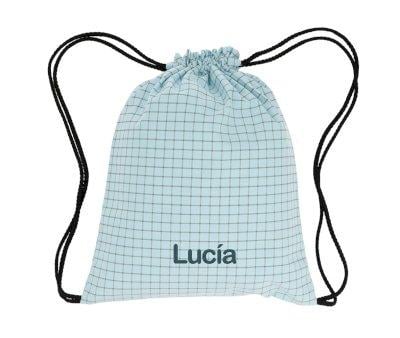 Mochila Saco Nordic Check Blue Personalizable