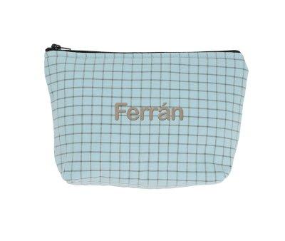 Trousse de Toilette pour Enfants Nordic Check Blue Personnalisable