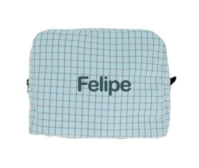 Grande Trousse de Toilette Nordic Check Blue Personnalisable