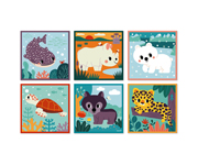 6 Cubi di Cartone Animali