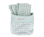 Panier de sche-bb Vichy vert personnalisable
