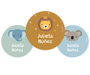 Pack 3 chapas Personalizadas Animal Friends