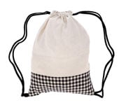 Mochila Saco Vichy Negro Personalizable