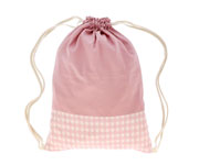 Mochila Saco Vichy Rosa Personalizable