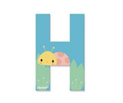 Lettre en bois pur H