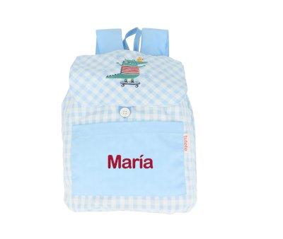 Mochila Pequea Vichy Croc Personalizable