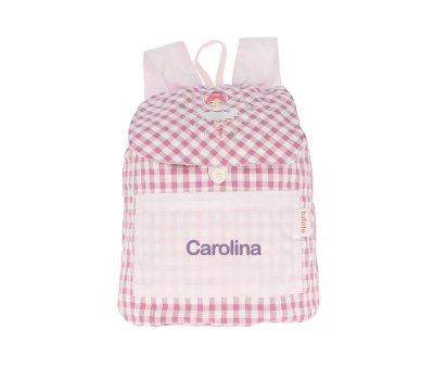 Mochila Pequea Vichy Ballet Personalizable