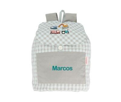 Mochila Pequena Personalizvel Vichy Trucks