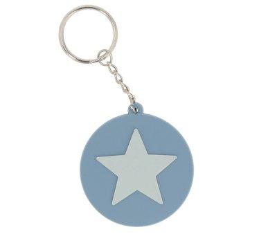Silicone Keychain Personalised Star Blue