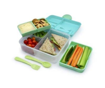 Caja Bento 2 Niveles Blue Mint Lime