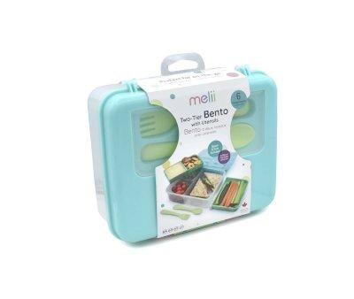 Caja Bento 2 Niveles Blue Mint Lime