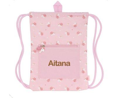 Mochila Saco Impermeable Magical Unicorn Personalizable