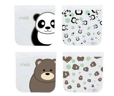 4x Bolsas Reutilizveis Panda + Bear