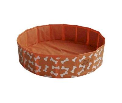 Foldable Dog Pool Orange Bones