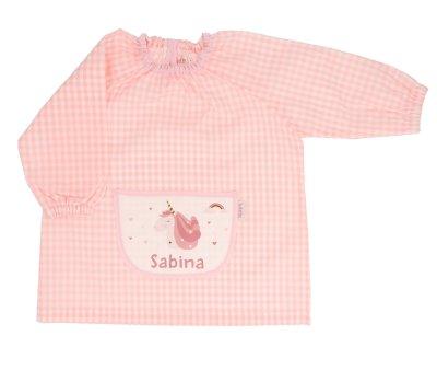 Grembiulino Vichy Personalizzato Tasca Centrale Magical Unicorn