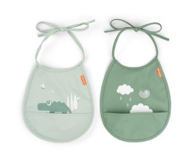 Lot de 2 Bavoirs Pocket Croco Green