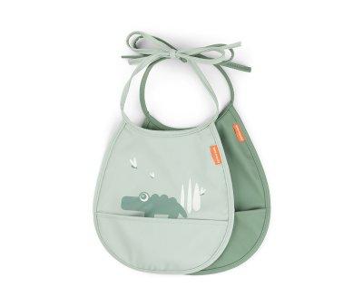 Lot de 2 Bavoirs Pocket Croco Green