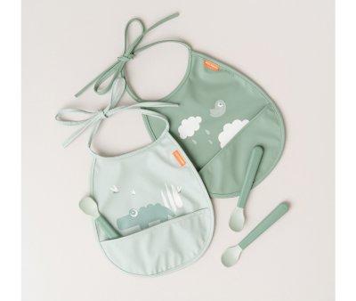Lot de 2 Bavoirs Pocket Croco Green
