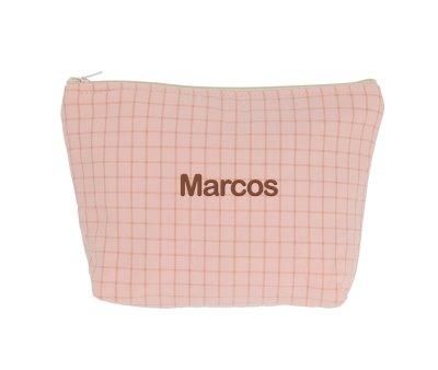 Trousse de Toilette pour Enfants Nordic Check Blush Personnalisable