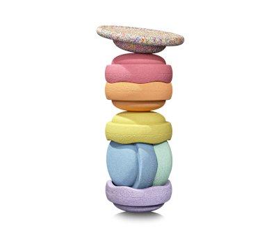 Stapelstein Set Rainbow Pastel Colors 6+1 Board Super Confetti New