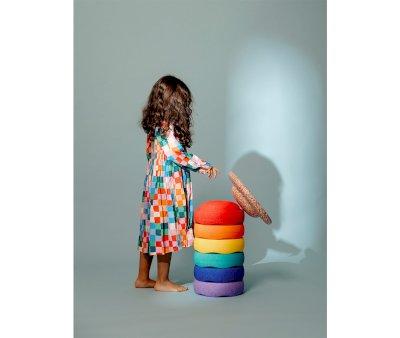 Stapelstein Set Couleurs Rainbow Pastel 6+1 Planche Super Confetti Nouveau