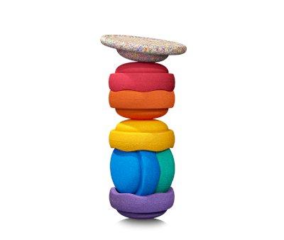 Stapelstein Set Couleurs Rainbow Pastel 6+1 Planche Super Confetti Nouveau