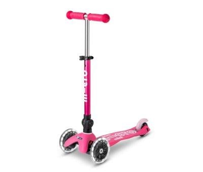 Patinete Plegable Mini Micro Deluxe Rosa Luces LED