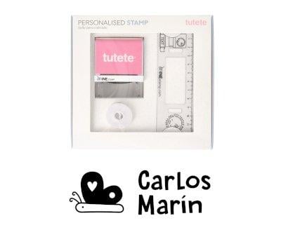 Tampon Personnalis Papillon + Ruban Blanc pour Vtements Foncs