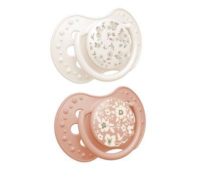 Lot de 2 Sucettes Dynamiques Lovi Blossom Crme/Corail